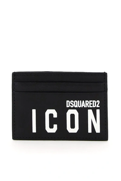 Shop Dsquared2 Icon Print Card Holder In Black,white