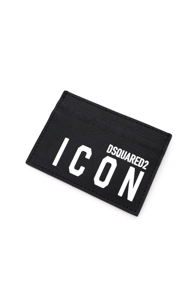 Shop Dsquared2 Icon Print Card Holder In Black,white