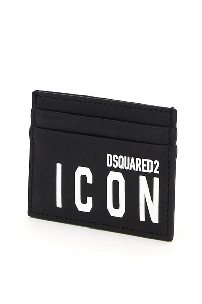 Shop Dsquared2 Icon Print Card Holder In Black,white