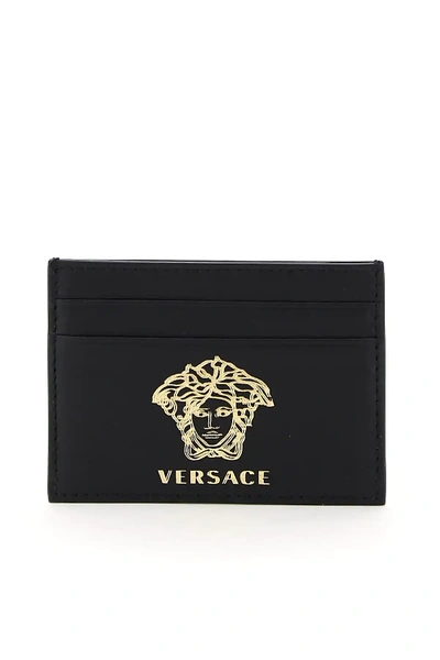 Shop Versace Medusa Card Holder In Black