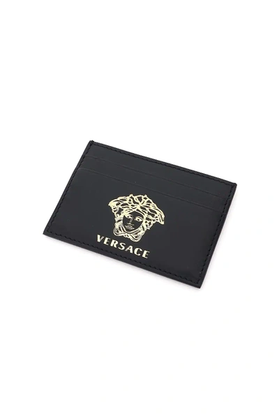 Shop Versace Medusa Card Holder In Black