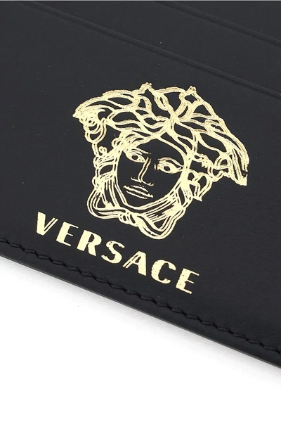 Shop Versace Medusa Card Holder In Black