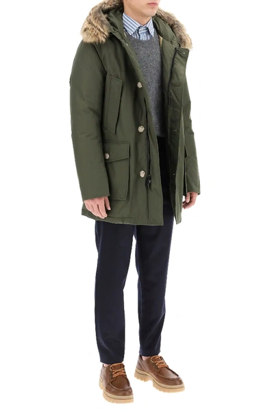 Shop Woolrich Arctic Parka With Coyote Fur In Khaki