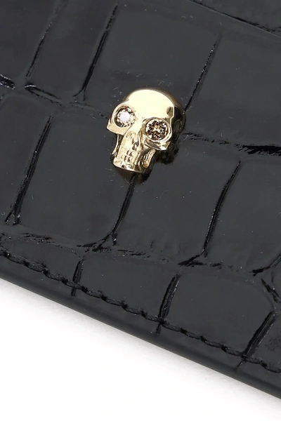 Shop Alexander Mcqueen Skull Card Holder In Black