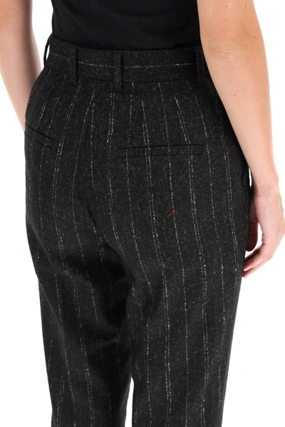 Shop Dolce & Gabbana Pinstripe Trousers In Black,brown,grey