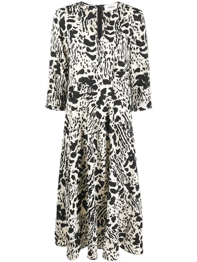 Shop Ba&sh Olga Abstract-print Dress In Black