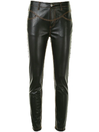 Shop Ermanno Scervino Faux-leather Skinny Trousers In Black