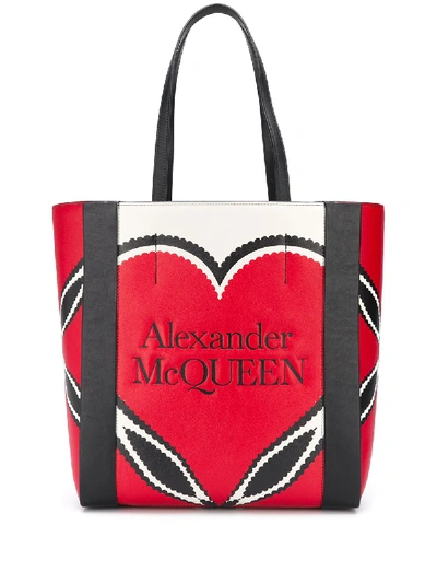Shop Alexander Mcqueen Signature Tote Bag In Red