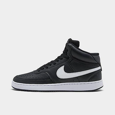 Shop Nike Men's Court Vision Mid Casual Shoes In Black