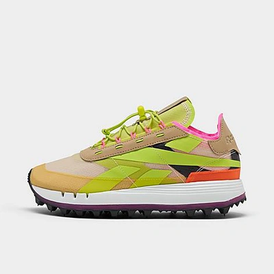 Shop Reebok Women's Classic Leather Legacy 83 Casual Shoes In Alabaster/utility Yellow/solar Orange