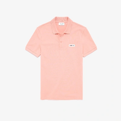 Shop Lacoste Men's Slim Fit Multicolor Badge Polo In Pink