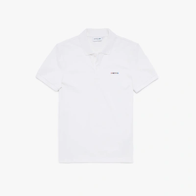 Shop Lacoste Men's Slim Fit Multicolor Badge Polo In White