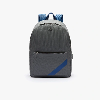 Shop Lacoste Men's Chantaco Colorblock Matte Stitched Leather Backpack - One Size In Grey