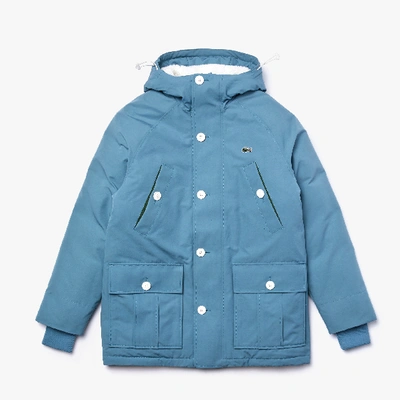 Shop Lacoste Unisex  Live Hooded Zippered Parka In Blue