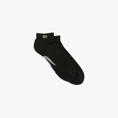 Shop Lacoste Men's Sport Printed Crocodile Low-cut Cotton Socks In Black