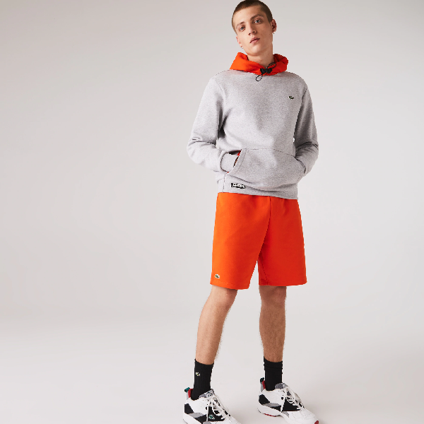 mens red lacoste shorts