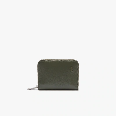 Shop Lacoste Men's Fitzgerald Smooth Leather Small Zippered Wallet - One Size In Green