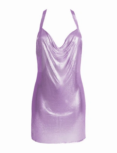 Shop Dan More Lilac Metal Mini Dress In Purple