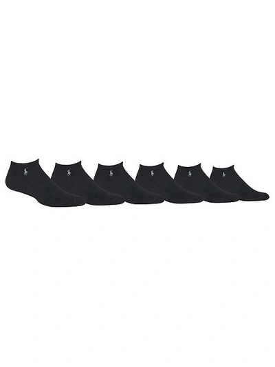 Shop Polo Ralph Lauren Men's Classic No Show Sport Socks 6-pack In Black