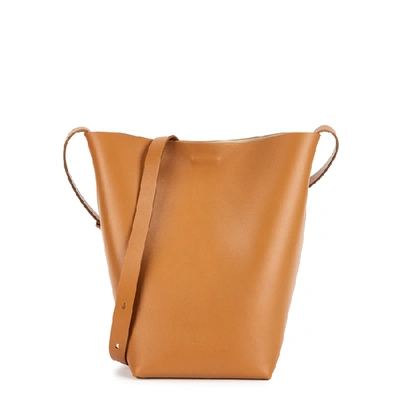 Shop Aesther Ekme Midi Sac Brown Leather Shoulder Bag In Tan