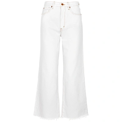 Shop Slvrlake Grace White Cropped Wide-leg Jeans