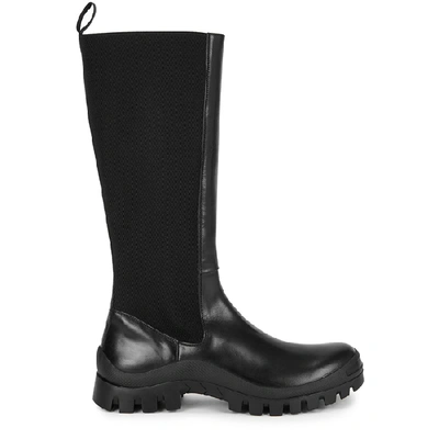 Shop Atp Atelier Bitonto Black Leather Knee-high Boots