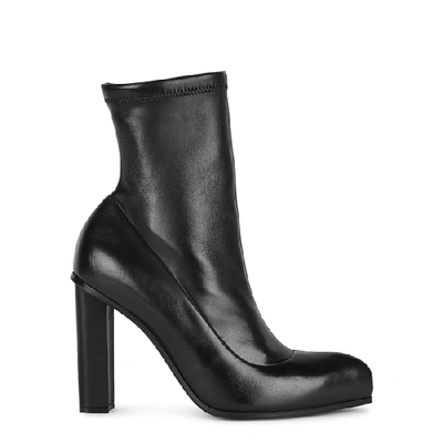 Shop Alexander Mcqueen 100 Black Leather Ankle Boots