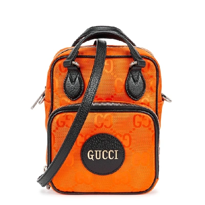 Shop Gucci Off The Grid Gg-jacquard Nylon Shoulder Bag In Orange