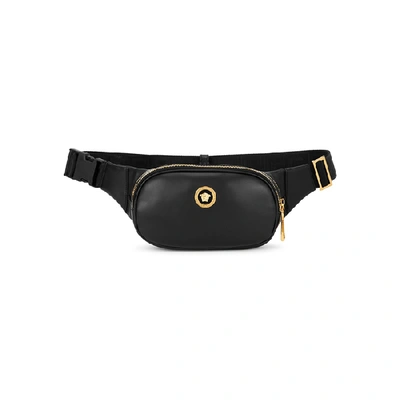 Shop Versace Black Leather Belt Bag