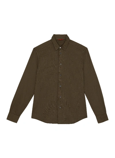 Shop Barena Venezia Coppi Trasto' Classic Cotton Shirt In Green