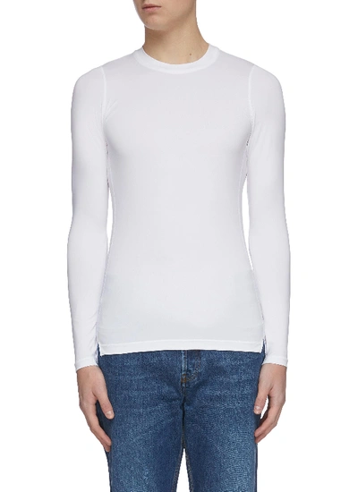 Shop Karmuel Young 'second Skin' Tight Long Sleeve T-shirt In White