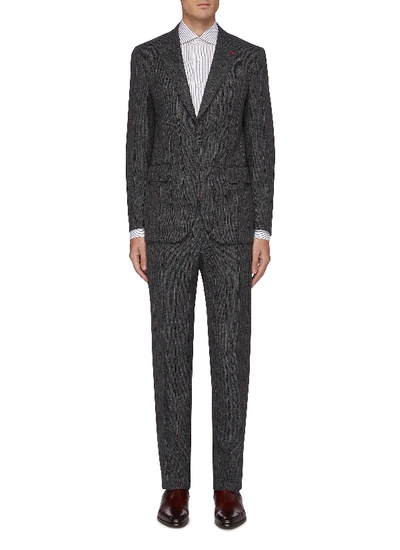 Shop Isaia Gregory Notch Lapel Flap Pocket Stripe Wool Suit In Grey