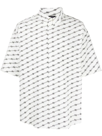 Shop Balenciaga Logo-print Oversize Shirt In White ,black