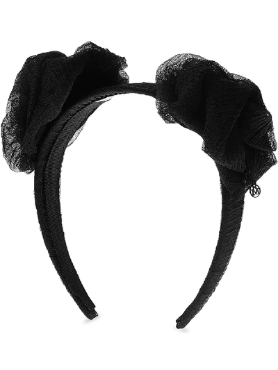 Shop Maison Michel Yosh Roses Hairband In Black
