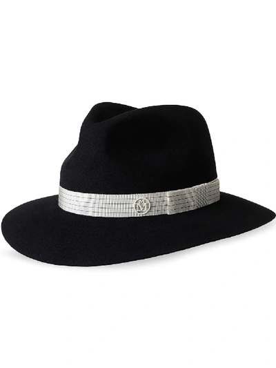 Shop Maison Michel Rico Fedora Hat In Black
