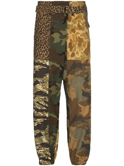 Shop R13 Multi-pattern Combat Trousers In Green