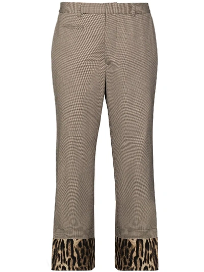 Shop R13 Contrast-cuff Tailored Trousers In Brown