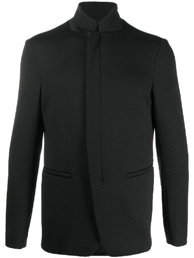 EMPORIO ARMANI TEXTURED ZIP-UP BLAZER 