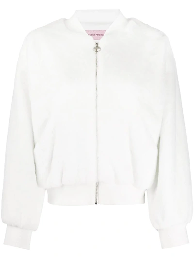 Shop Chiara Ferragni Rear Logo Bomber Jacket In White