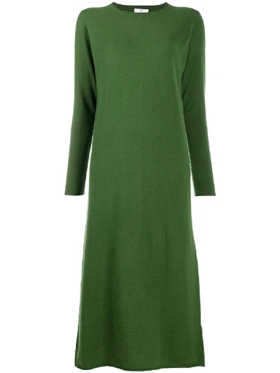 Shop Allude Knitted Maxi Dress In Green