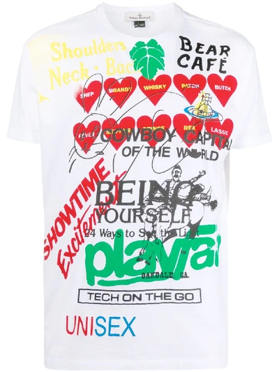 Shop Vivienne Westwood Slogan Print T-shirt In White