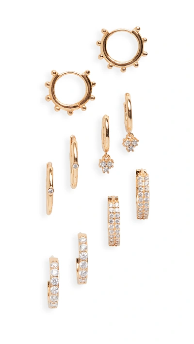 Shop Baublebar Liza Vermeil Huggie Hoop Earrings Set In Gold