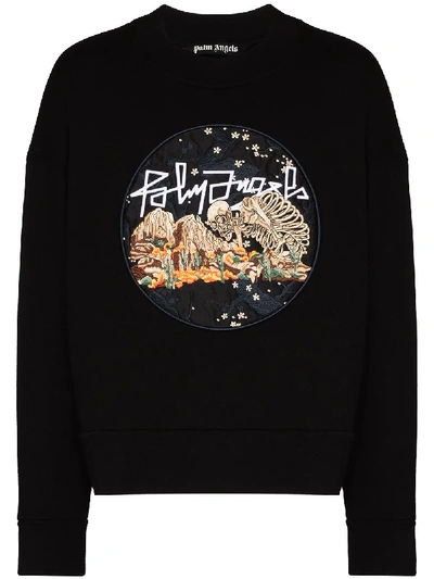 Shop Palm Angels Appliqued Sweatshirt In Black