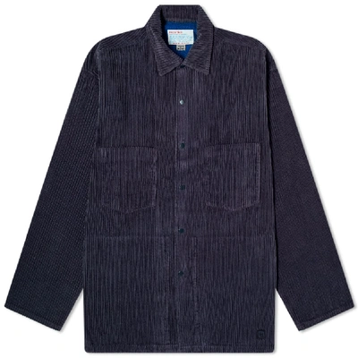 Shop Nanamica Cord Shirt Jacket In Blue