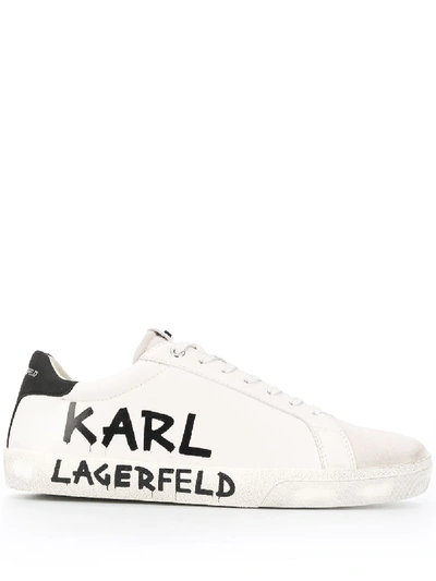 Shop Karl Lagerfeld Logo Low-top Sneakers In White