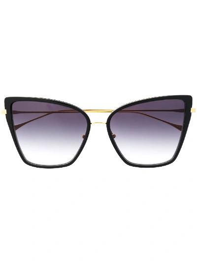 Shop Dita Eyewear Sunbird Oversized Sunglasses In Black