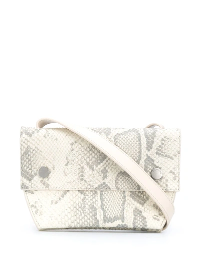 Shop Allsaints Corbet Snakeskin-effect Belt Bag In White