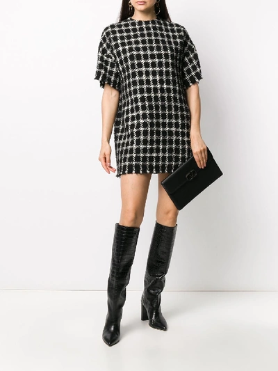 Shop Valentino Wool Blend Short Dress In Black
