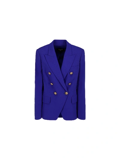 Shop Balmain Classic Jacket In Bleu Saphir