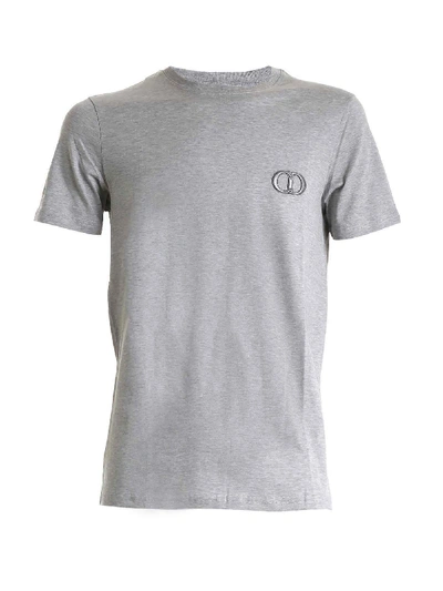 Shop Dior Cd Embroidered Gray T-shirt In Grey